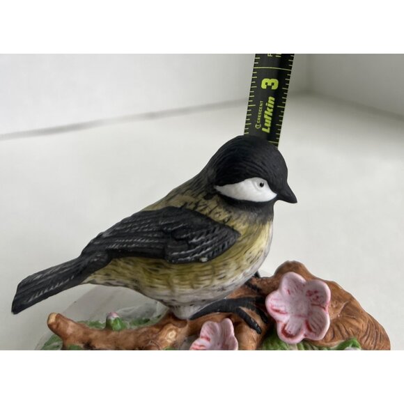Russ Natures Song Black-Capped Chickadee Figurine Hand-Painted Porcelain Floral - Picture 6 of 11
